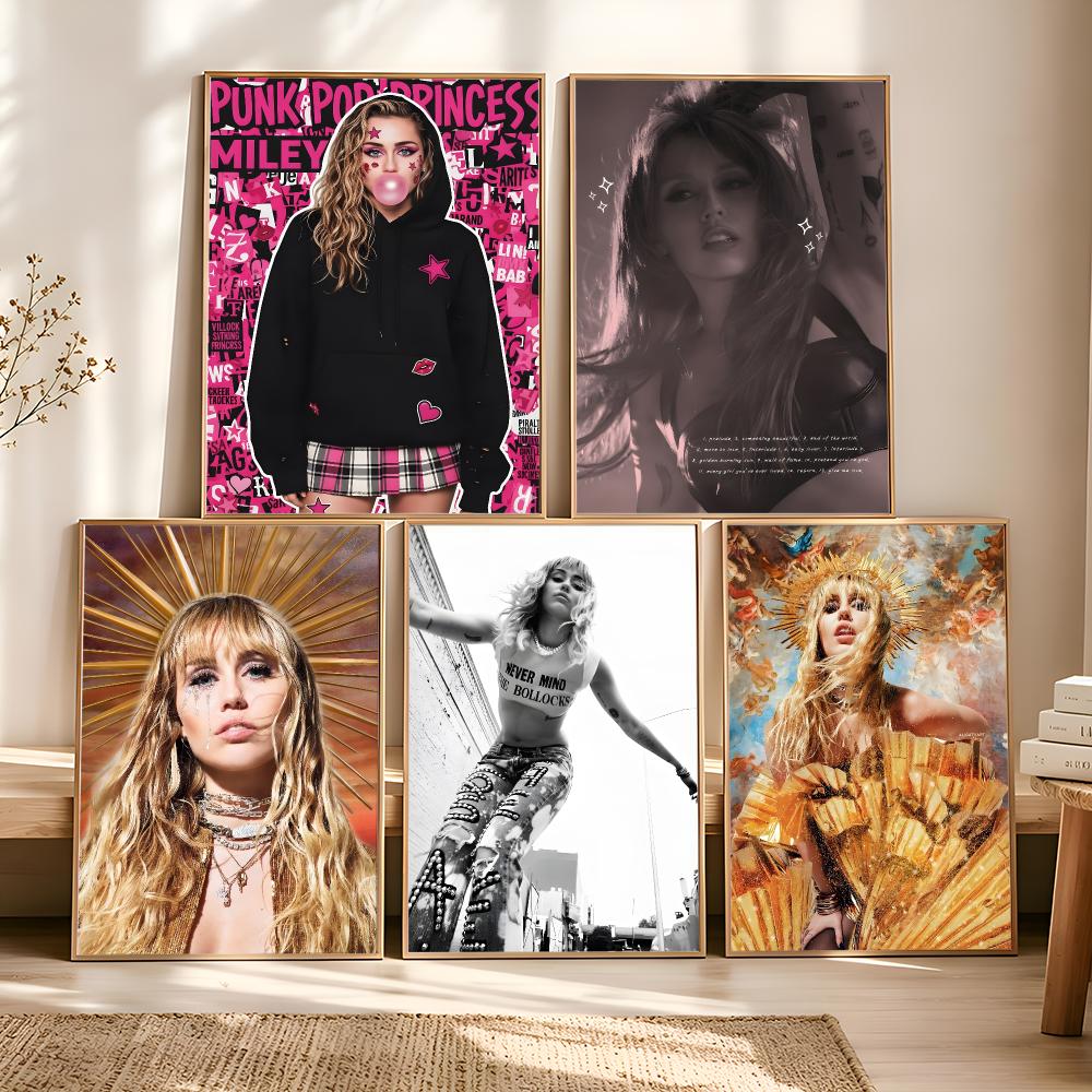 Vintage Fashion Prints For Wall - Singer M-Miley Cyrus Painting Calligraphy Vintage