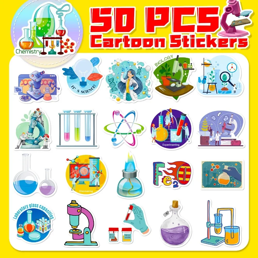 50PCS Cartoon Science Lab Stic - Vintage Fashion Toys ulasan dan harga