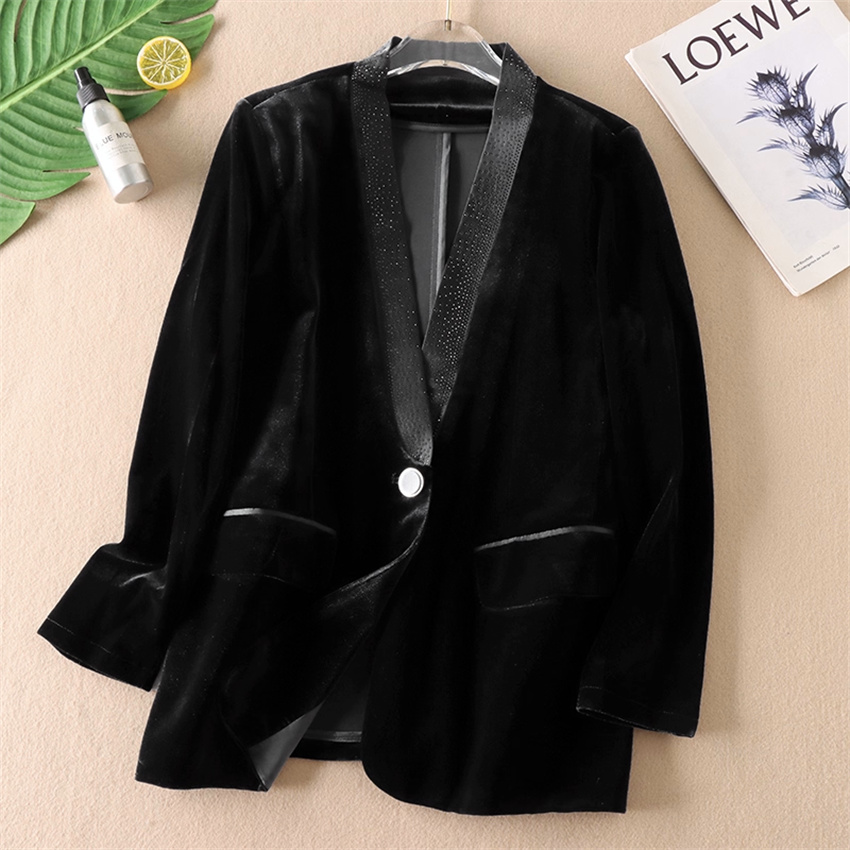 Autumn Winter Big Size Vintage - Velvet Blazer Vintage ulasan dan harga