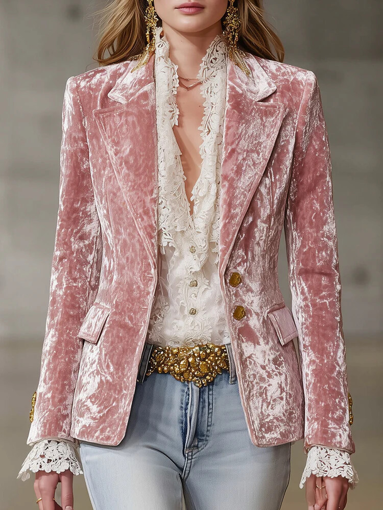 Elegant Velvet Blazer for Wome - Velvet Blazer Vintage ulasan dan harga