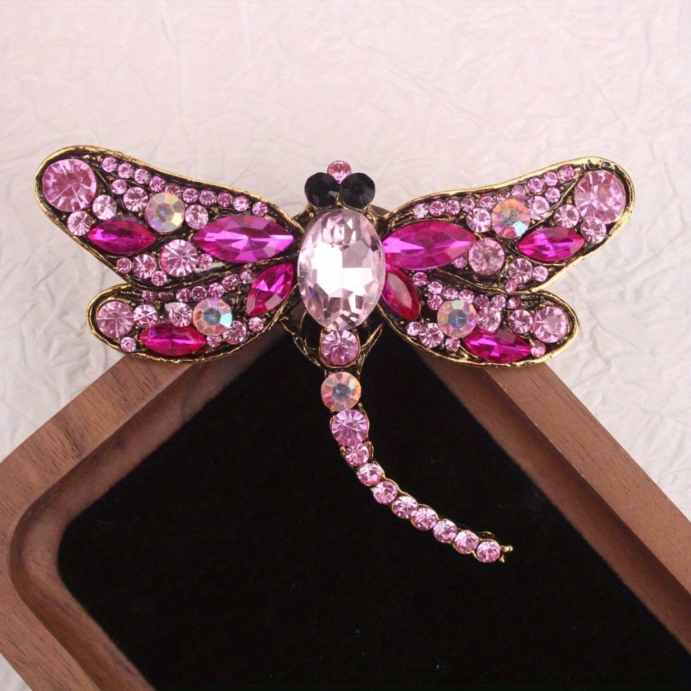 Vintage Gold-Tone Pink Rhinest - Vintage Fashion Retro Outfit ulasan dan harga