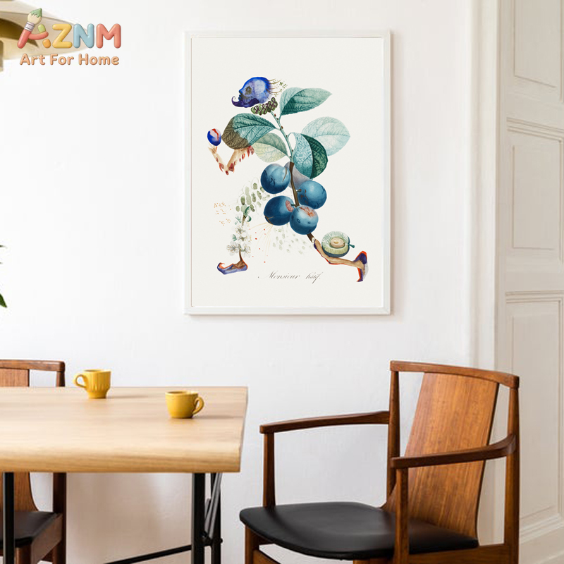 AZNM Surreal Botanical Fruit F - Vintage Fashion Wall Art ulasan dan harga