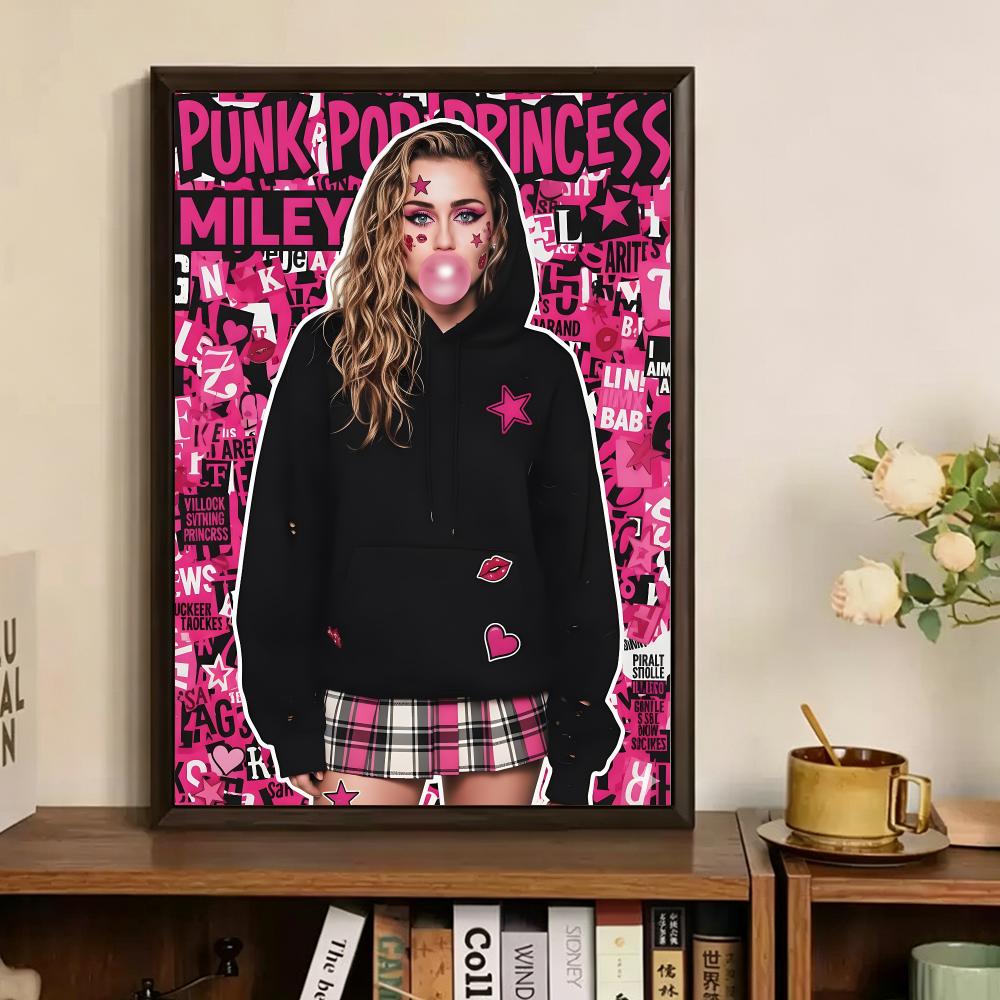 Singer M-Miley Cyrus  Painting - Vintage Fashion Prints For Wall ulasan dan harga