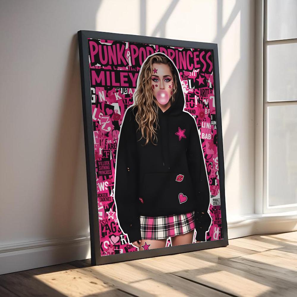 Singer M-Miley Cyrus  Painting - Vintage Fashion Prints For Wall ulasan dan harga