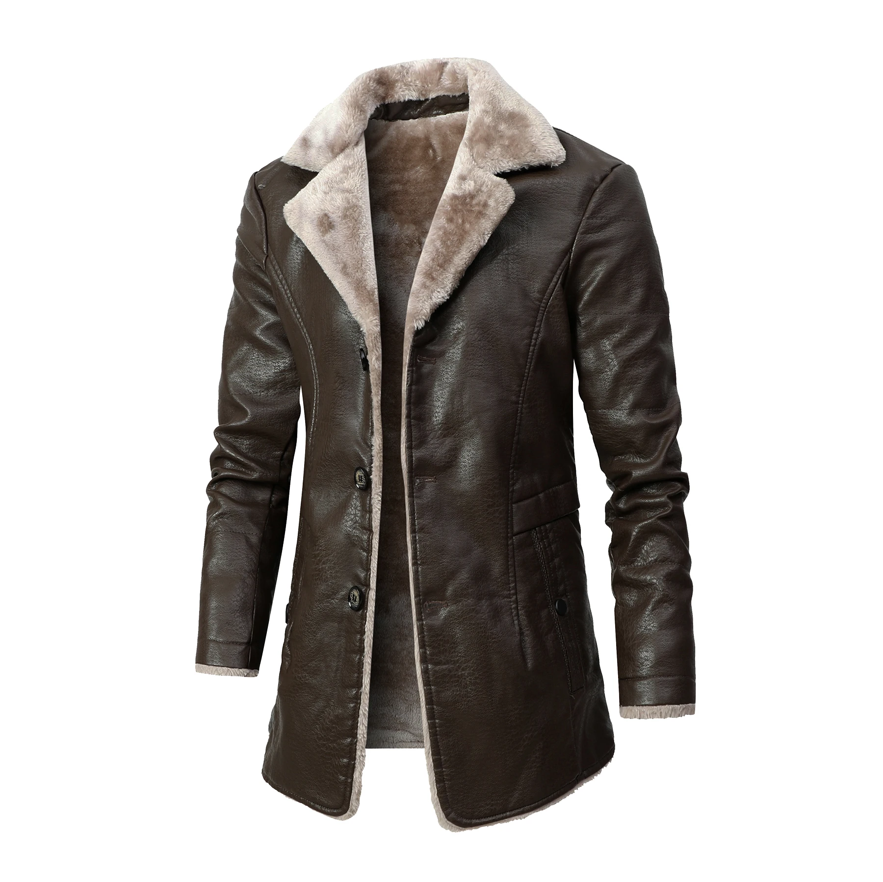 Men's Medium and Long PU Leath - Velvet Blazer Vintage ulasan dan harga