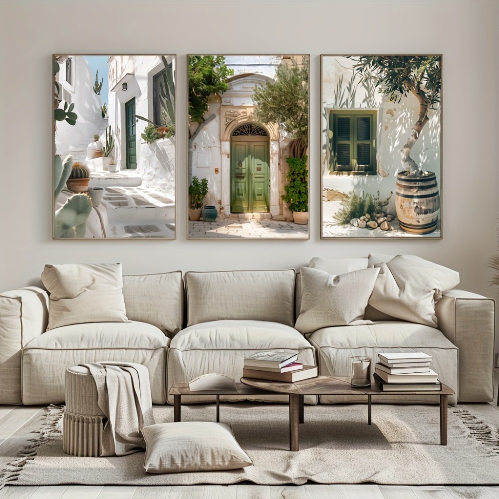 3pcs Frameless Canvas Painting - Vintage Fashion Wall Art ulasan dan harga