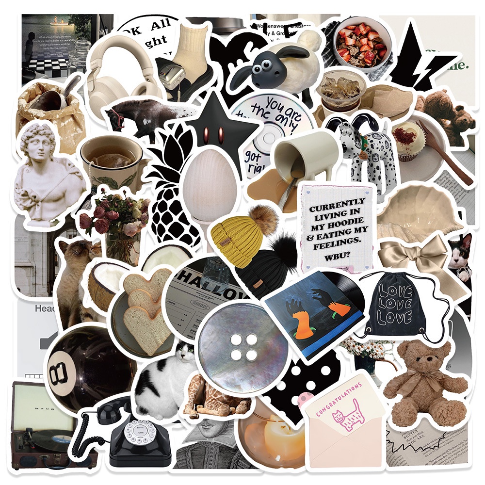 60PCS Modern Fashion 3D Classi - Vintage Fashion Store ulasan dan harga
