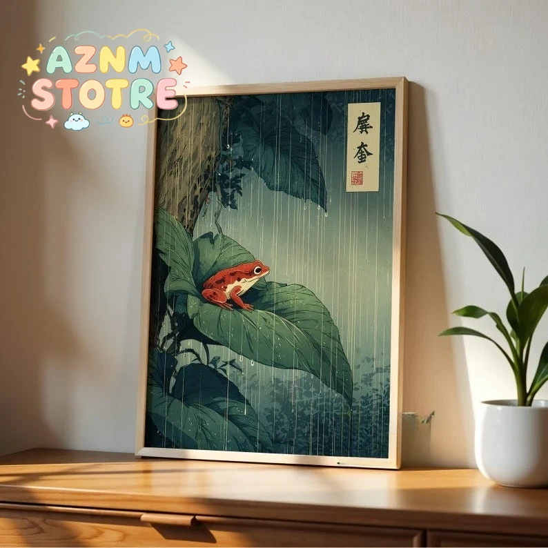 1pc Japanese Frog Canvas Wall  - Vintage Fashion Wall Art ulasan dan harga