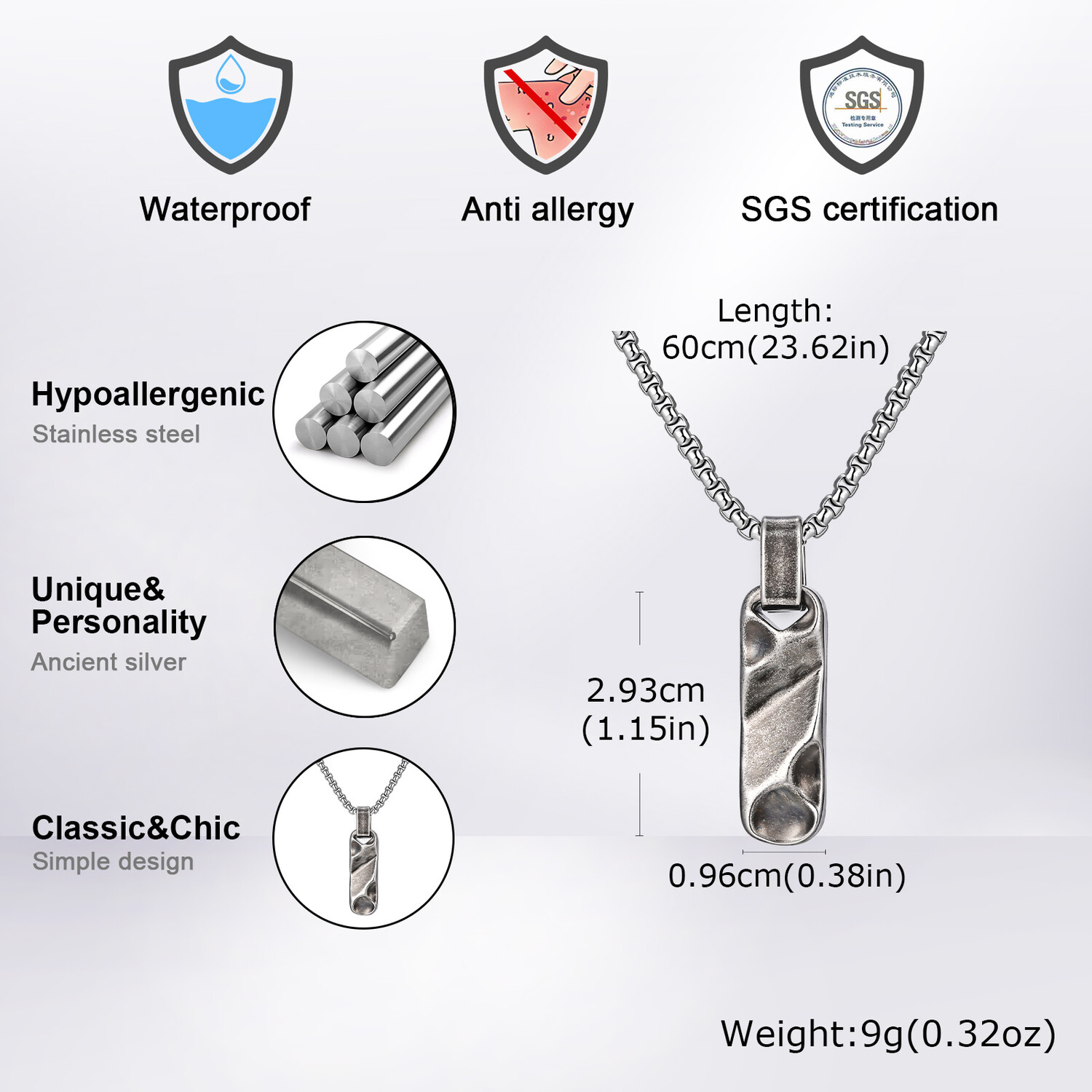 Small Dogtag Pendant Necklaces - Vintage Fashion Labels ulasan dan harga