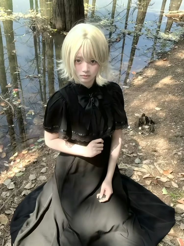 Gothic Harajuku Slim Lace Retr - Vintage Fashion Retro Outfit ulasan dan harga