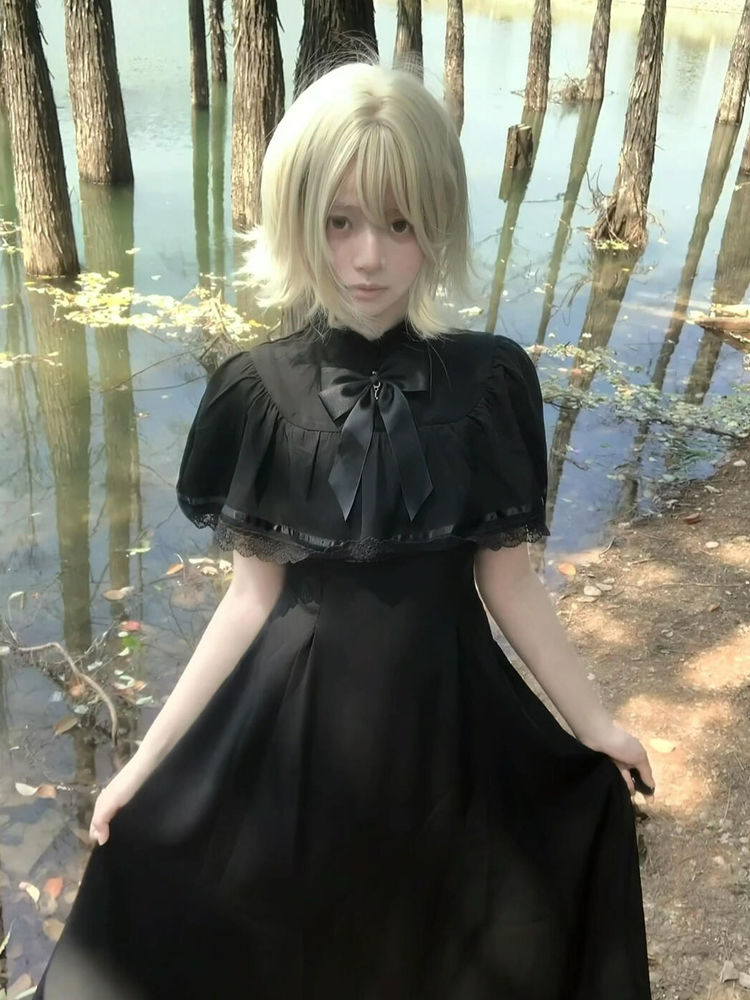 Gothic Harajuku Slim Lace Retr - Vintage Fashion Retro Outfit ulasan dan harga
