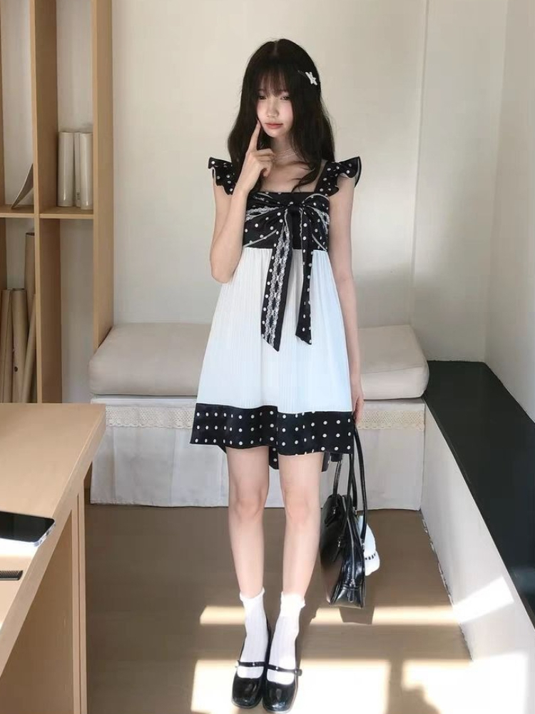 Japanese Vintage Sweet Bow Des - Vintage Fashion Retro Outfit ulasan dan harga