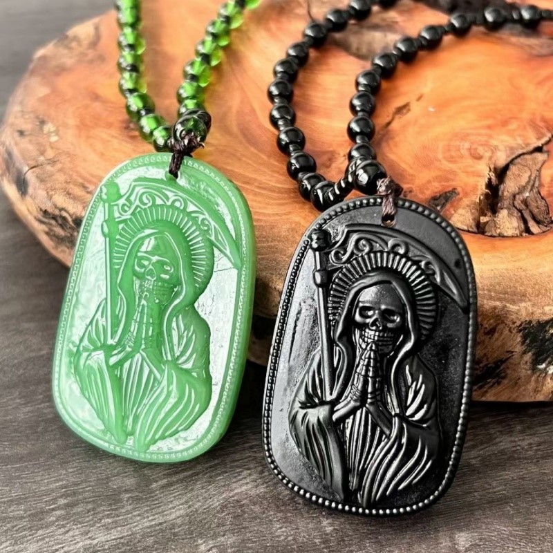 Santa Muerte Sculpture Dog Tag - Vintage Fashion Labels ulasan dan harga