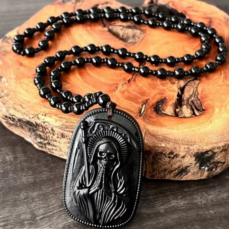 Santa Muerte Sculpture Dog Tag - Vintage Fashion Labels ulasan dan harga