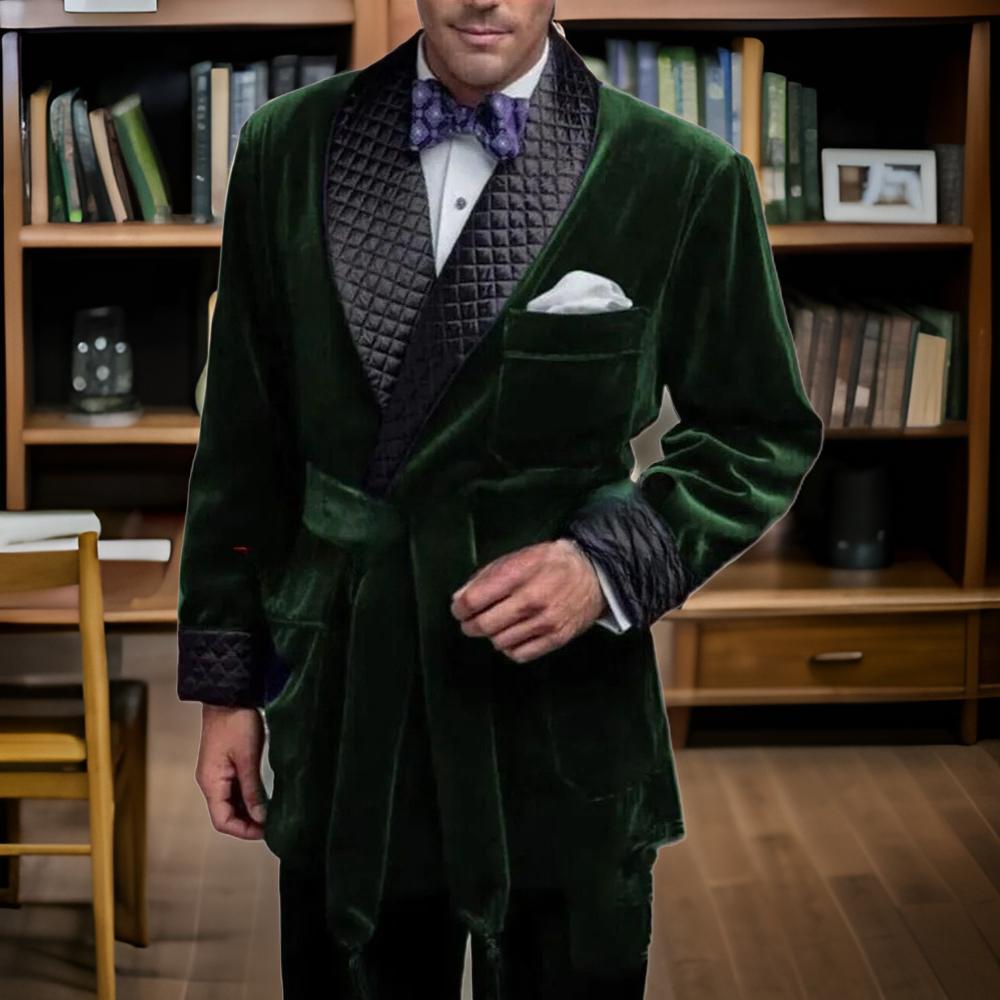 Green Velvet Smoking Suit Jack - Velvet Blazer Vintage ulasan dan harga