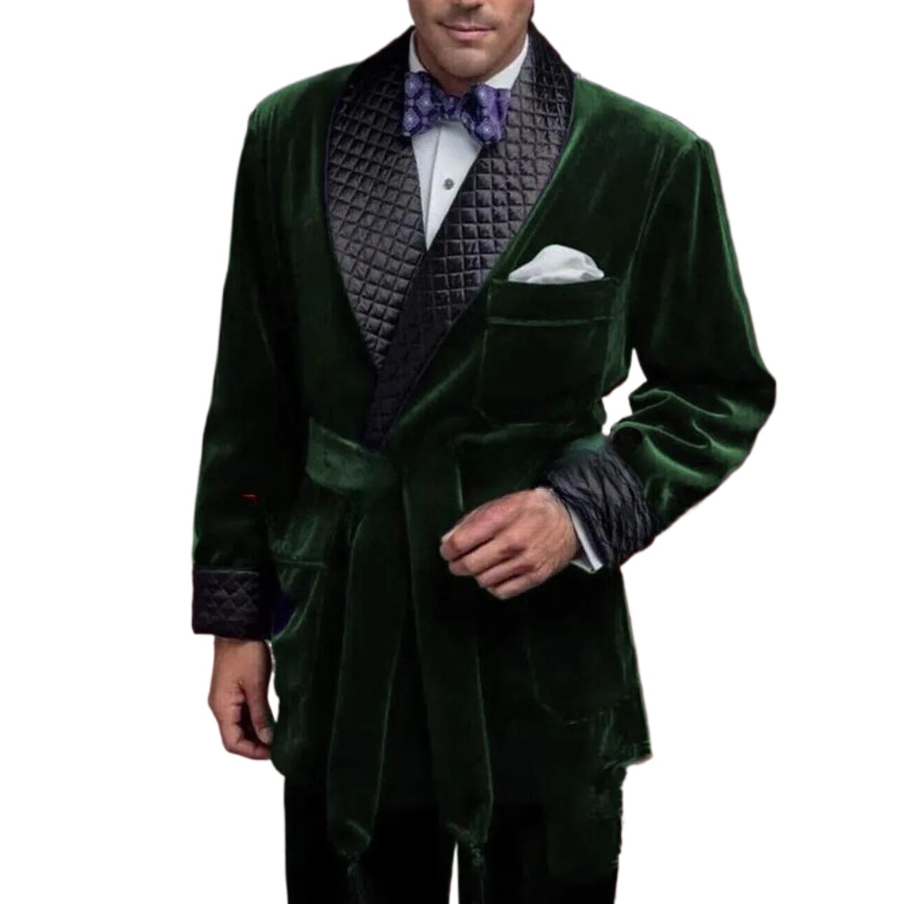 Green Velvet Smoking Suit Jack - Velvet Blazer Vintage ulasan dan harga