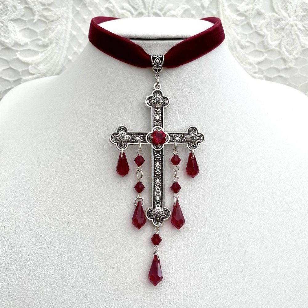 Retro Style Large Cross Pendan - Vintage Fashion Retro Outfit ulasan dan harga