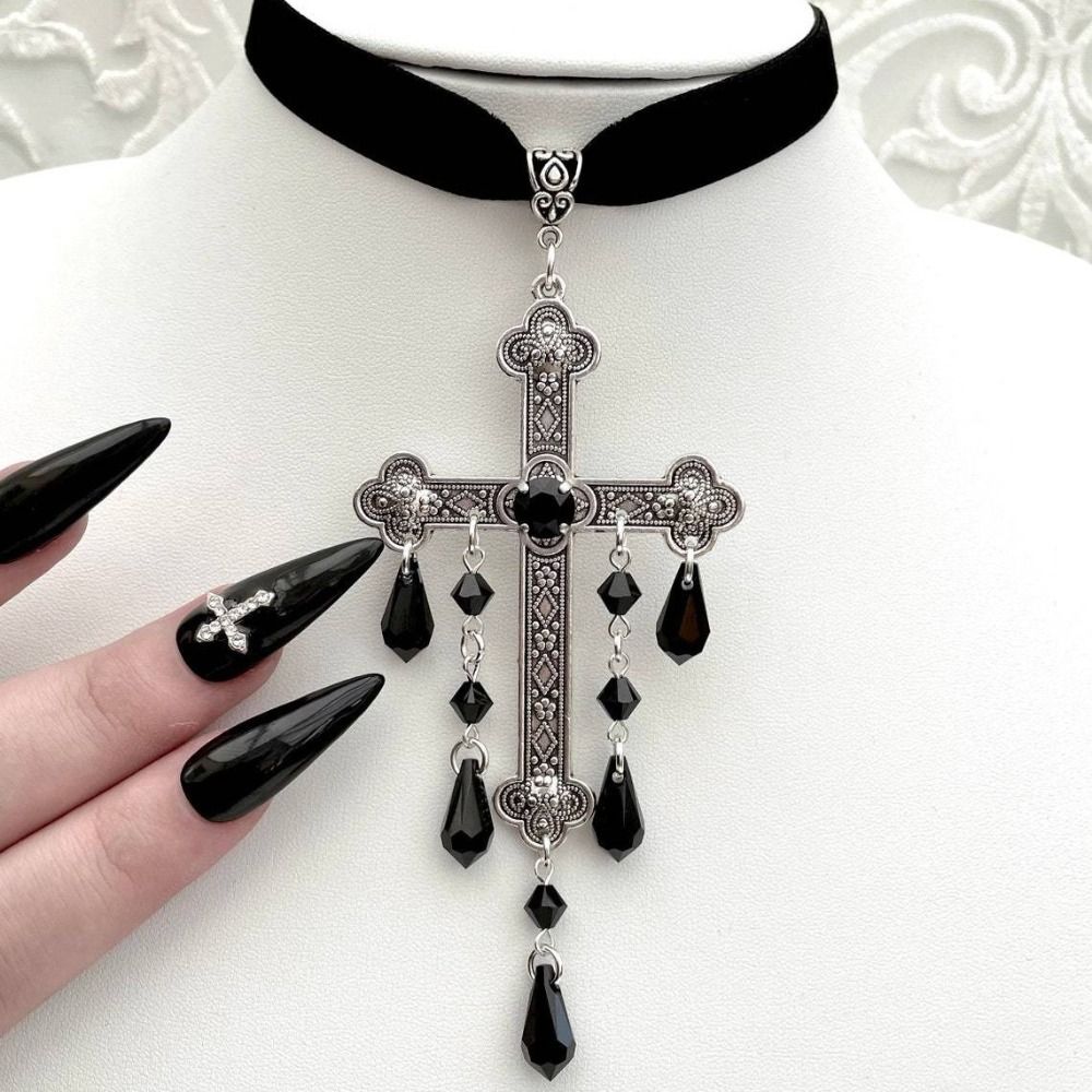 Retro Style Large Cross Pendan - Vintage Fashion Retro Outfit ulasan dan harga