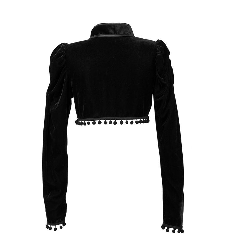 Flannel Tassels Stand Collar E - Velvet Blazer Vintage ulasan dan harga