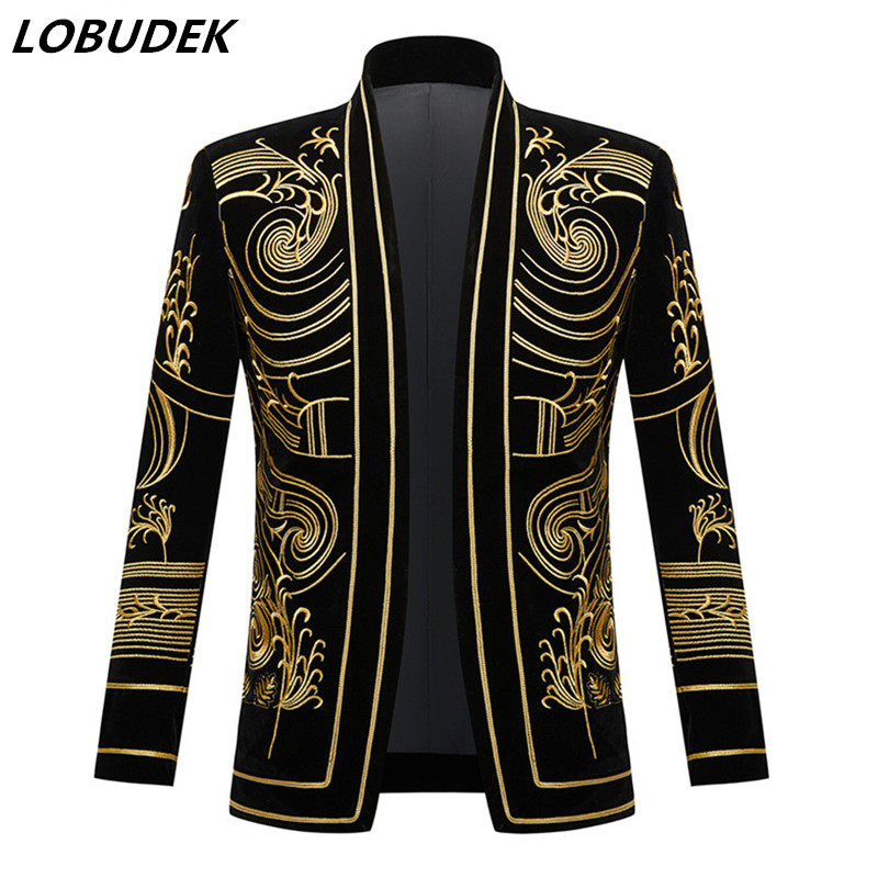 Men Vintage Velvet Embroidery  - Velvet Blazer Vintage ulasan dan harga