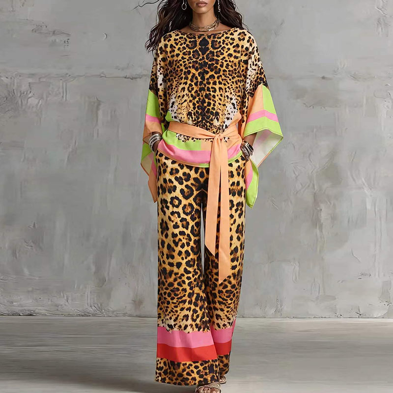Retro Leopard Print Loose Summ - Vintage Fashion Retro Outfit ulasan dan harga