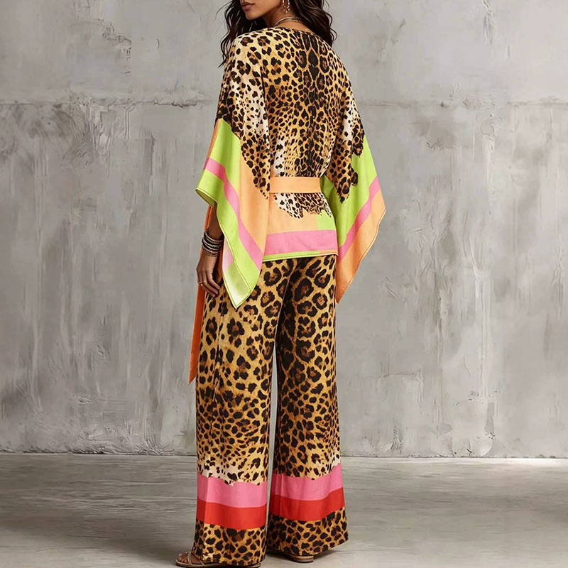 Retro Leopard Print Loose Summ - Vintage Fashion Retro Outfit ulasan dan harga